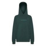 Green hoodie with 'LEMIEUX' branding on a white background