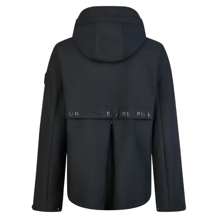 Black jacket with a visible brand logo on the back on a white background