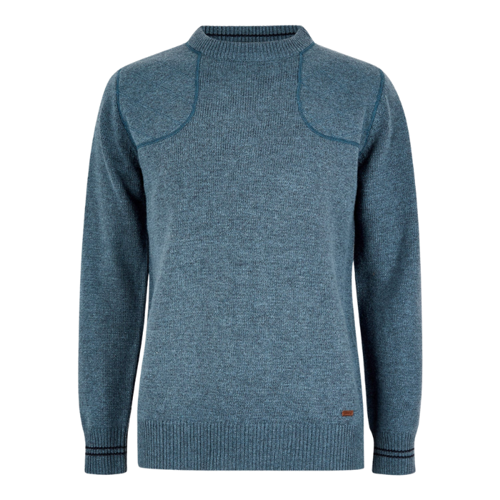 Blue knitted jumper on a white background