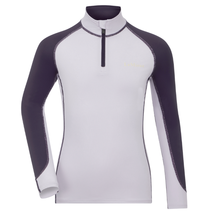 Lilac children's base layer on a white background