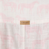Linen shirt with ARIAT logo on a brown leather material