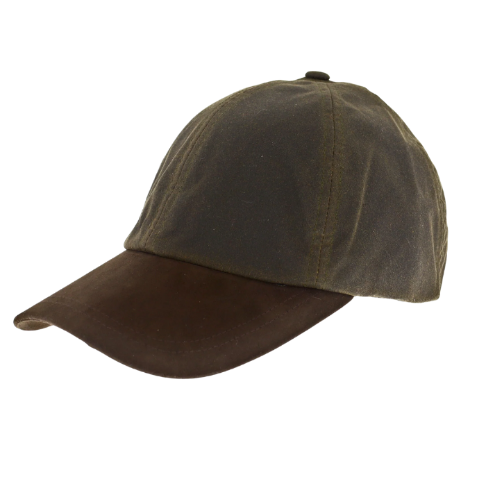 Two-tone cap with brown front and green back on a white background