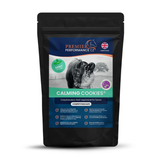 Package of Premier Performance Calming Cookies for horses on a white background
