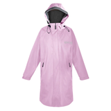 Light pink long rain coat on a white background