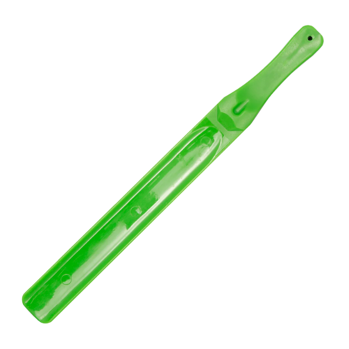 Green feed stirring stick on a white background