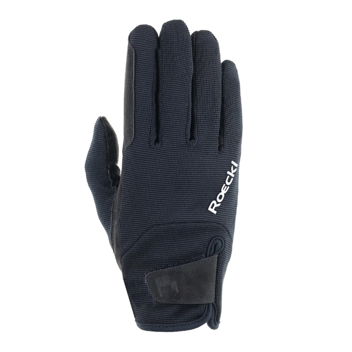 Black glove with 'Roeckl' branding on a white background