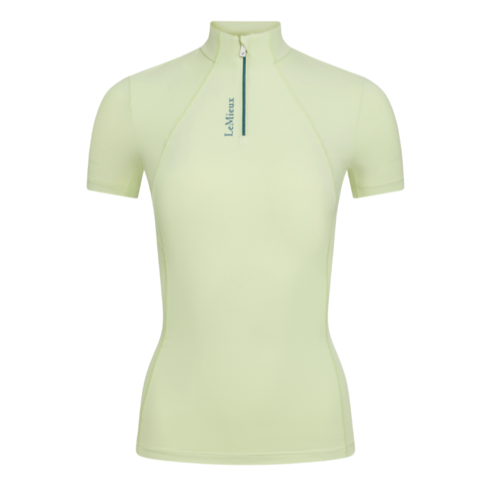 Light yellow short sleeve base layer with LeMieux branding on a white background