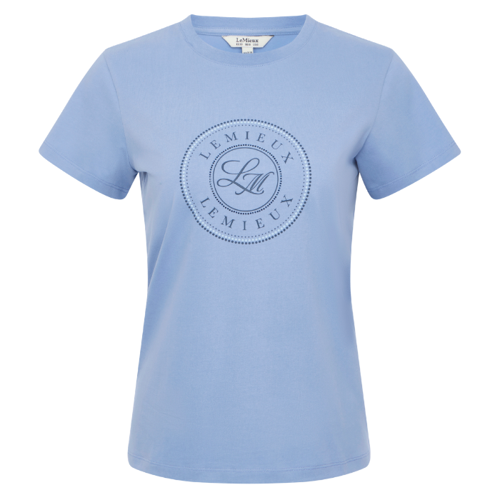 Light blue t-shirt with Lemieux logo on a white background