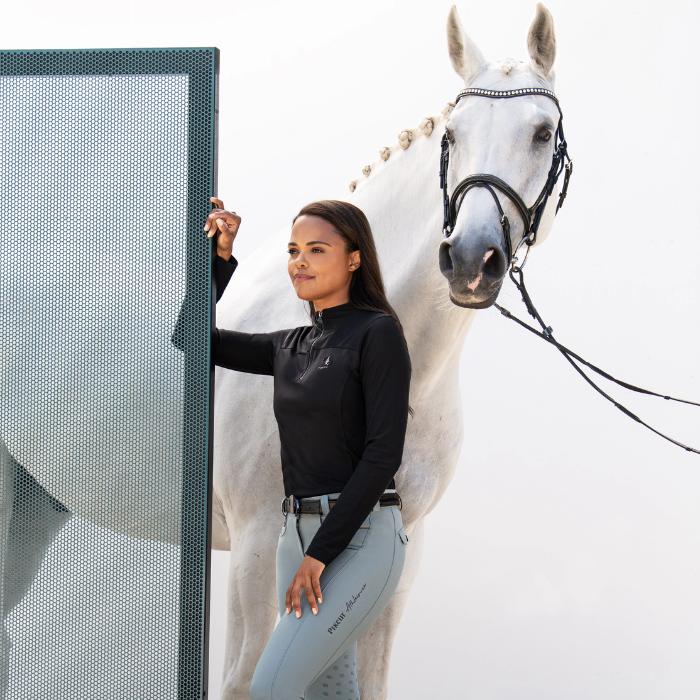 Pikeur Athleisure Ladies Function Zip Shirt in Night Blue-Base Layers-Eland Lodge