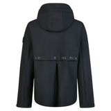 Black jacket with a visible brand logo on the back on a white background