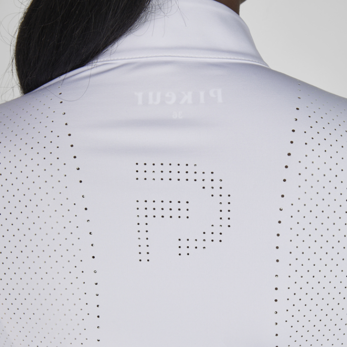 White shirt with Pikeur logo and perforated fabric