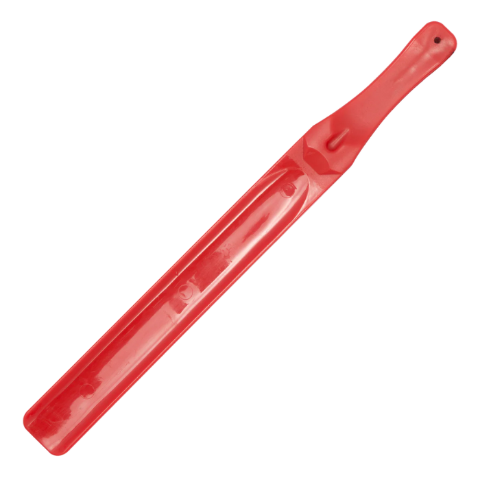 Red feed stirring stick on a white background