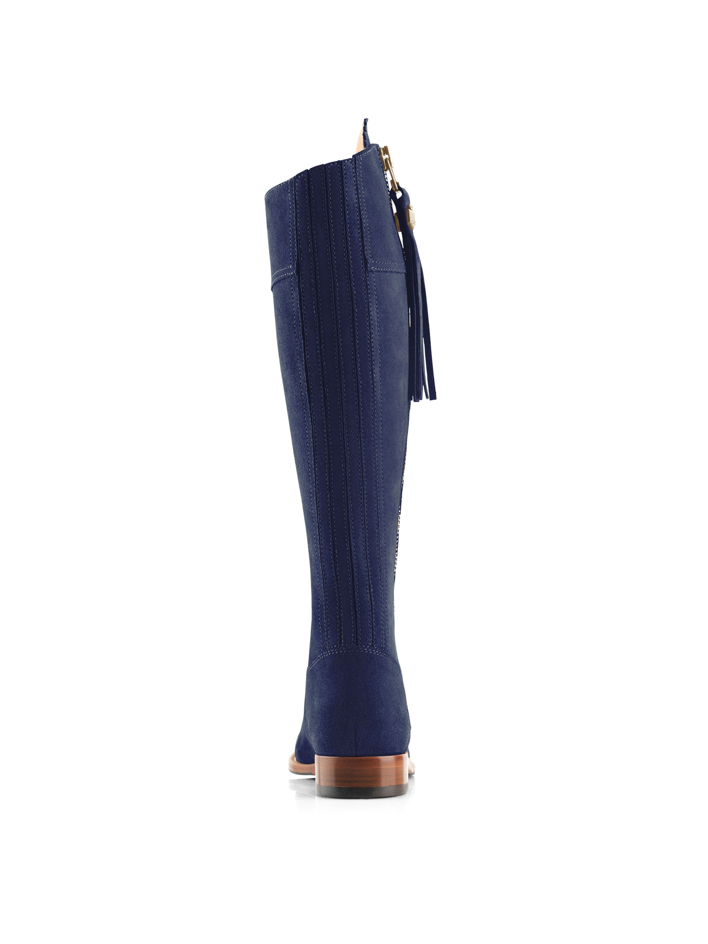 Fairfax & Favor Ink Blue Suede Flat Regina