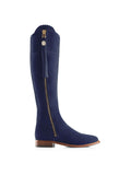 Fairfax & Favor Ink Blue Suede Flat Regina