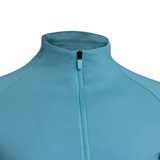 Light blue zip-up jacket on a white background