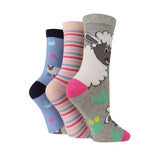 Wild Feet Adults 3 Pack Cotton Crew Socks-Socks-Eland Lodge
