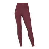 LeMieux AW26 Young Rider Orla Ribbed Pull Ons Varient Bramble. Blackberry leggings with a brand logo on a light gray background