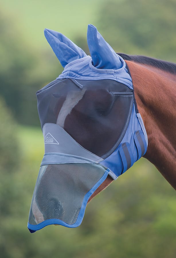 Shires Flyguard Pro Deluxe Fly Mask with Ears and Nose