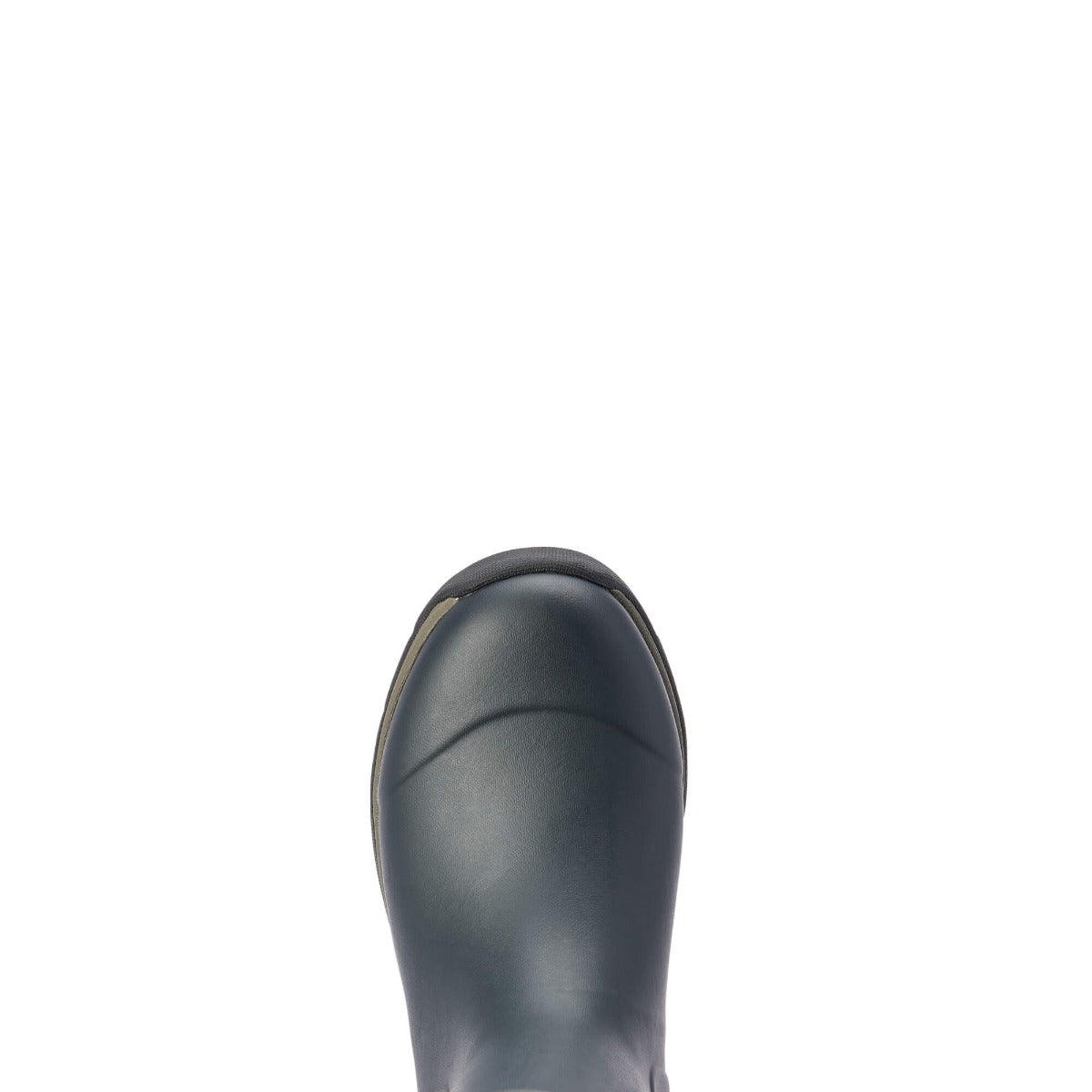 Blue boot toe on a white background