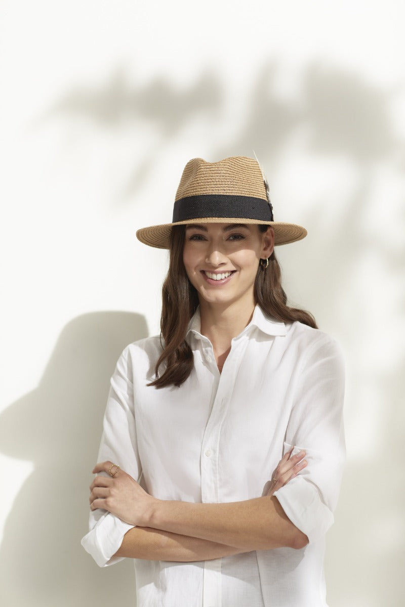 Hicks & Brown Ladies Aldeburgh Guinea & Pheasant Feather Fedora