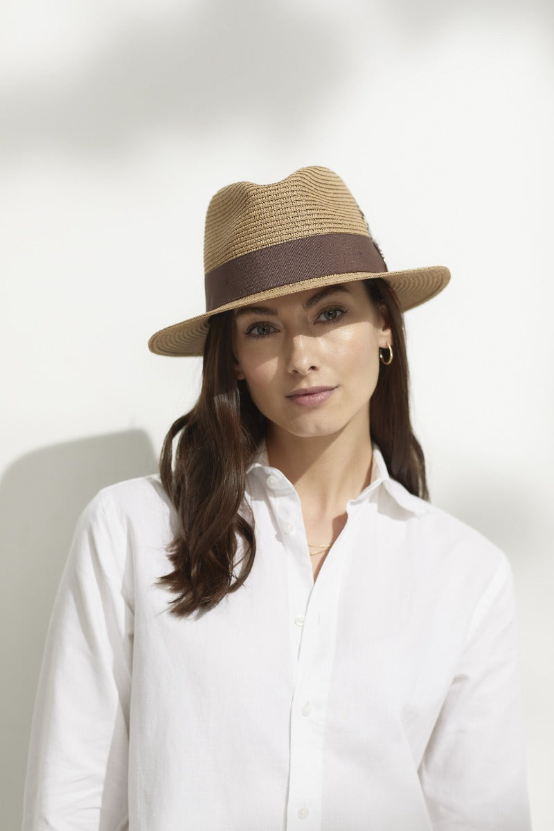 Hicks & Brown Ladies Aldeburgh Guinea & Pheasant Feather Fedora