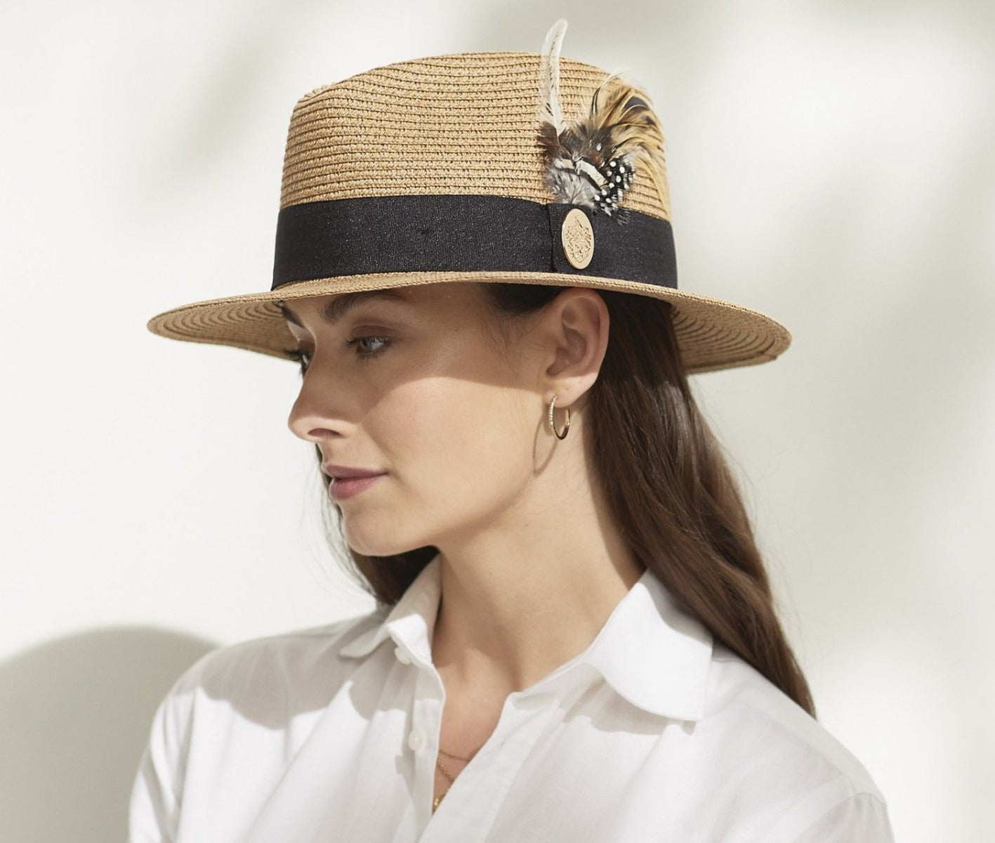 Hicks & Brown Ladies Aldeburgh Guinea & Pheasant Feather Fedora