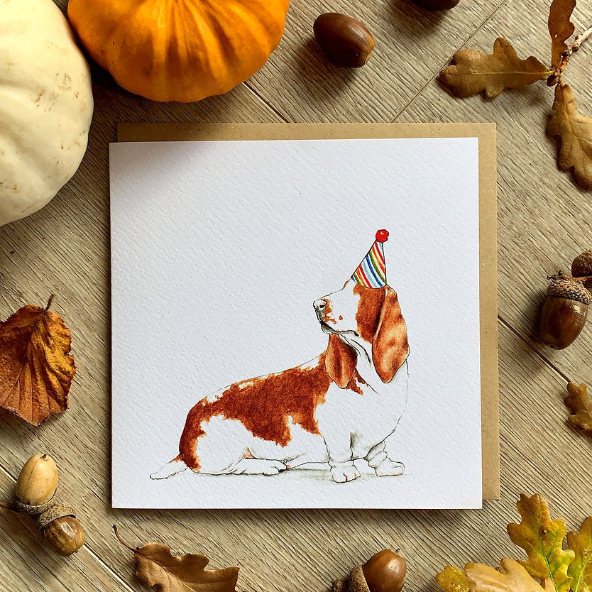 Molly Doodle Dandy Basset Hound Birthday Card