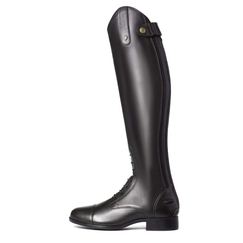 Ariat Ladies Heritage Contour II Field Zip Long Riding Boots in Black-Long Riding Boots-Eland Lodge