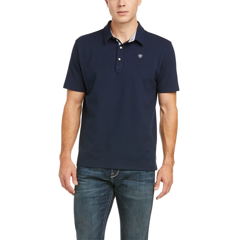 Ariat Mens Medal Short Sleeve Polo-Polo's, Tops & T-Shirts-Eland Lodge