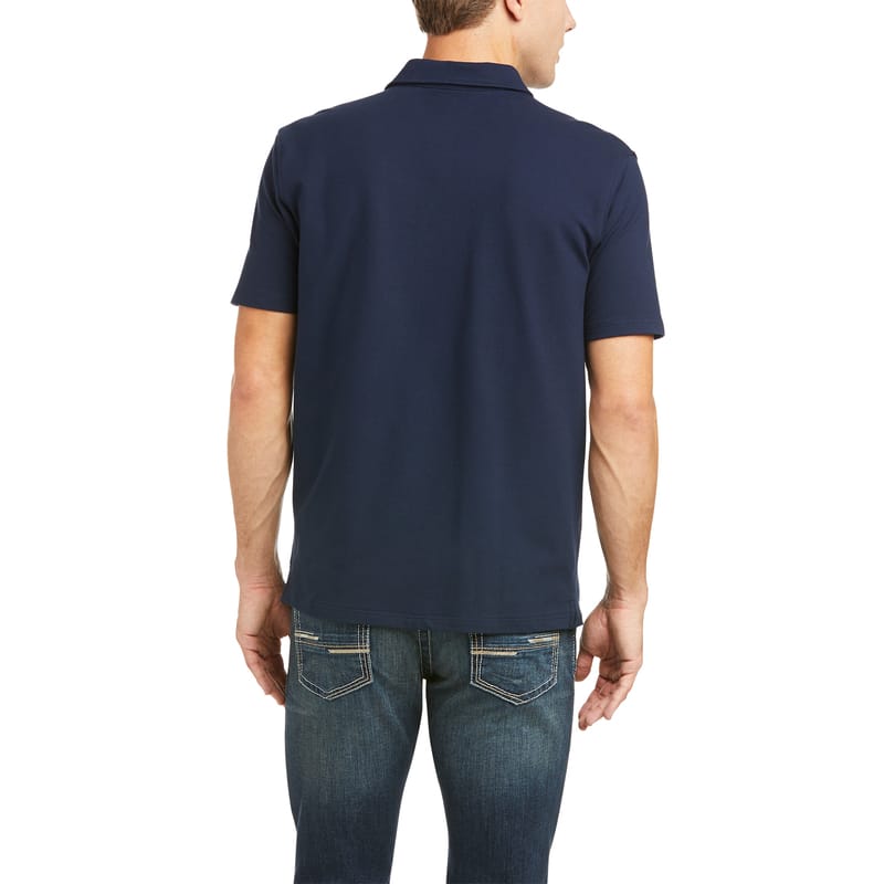 Ariat Mens Medal Short Sleeve Polo-Polo's, Tops & T-Shirts-Eland Lodge