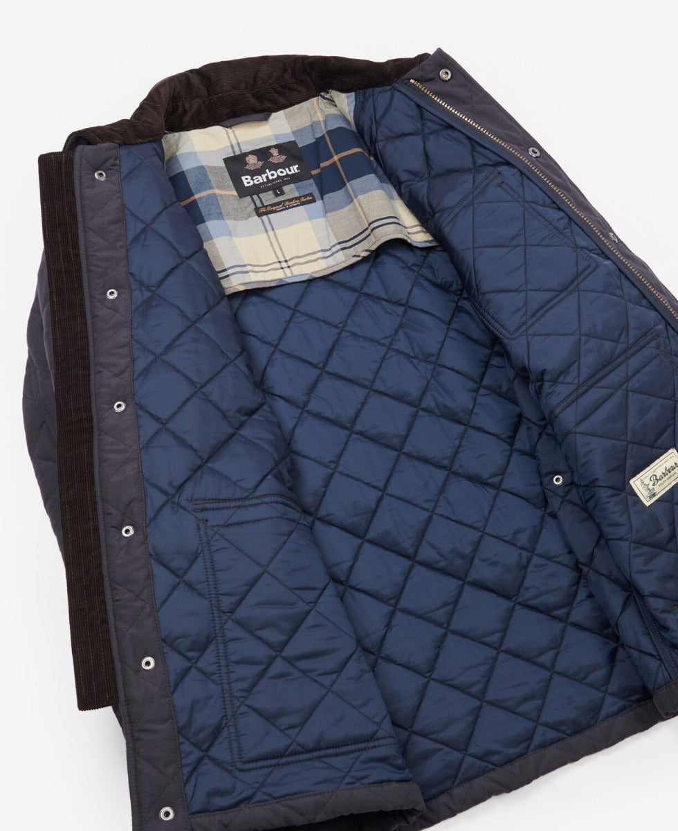 Barbour quilted jacket mens Silver cheap