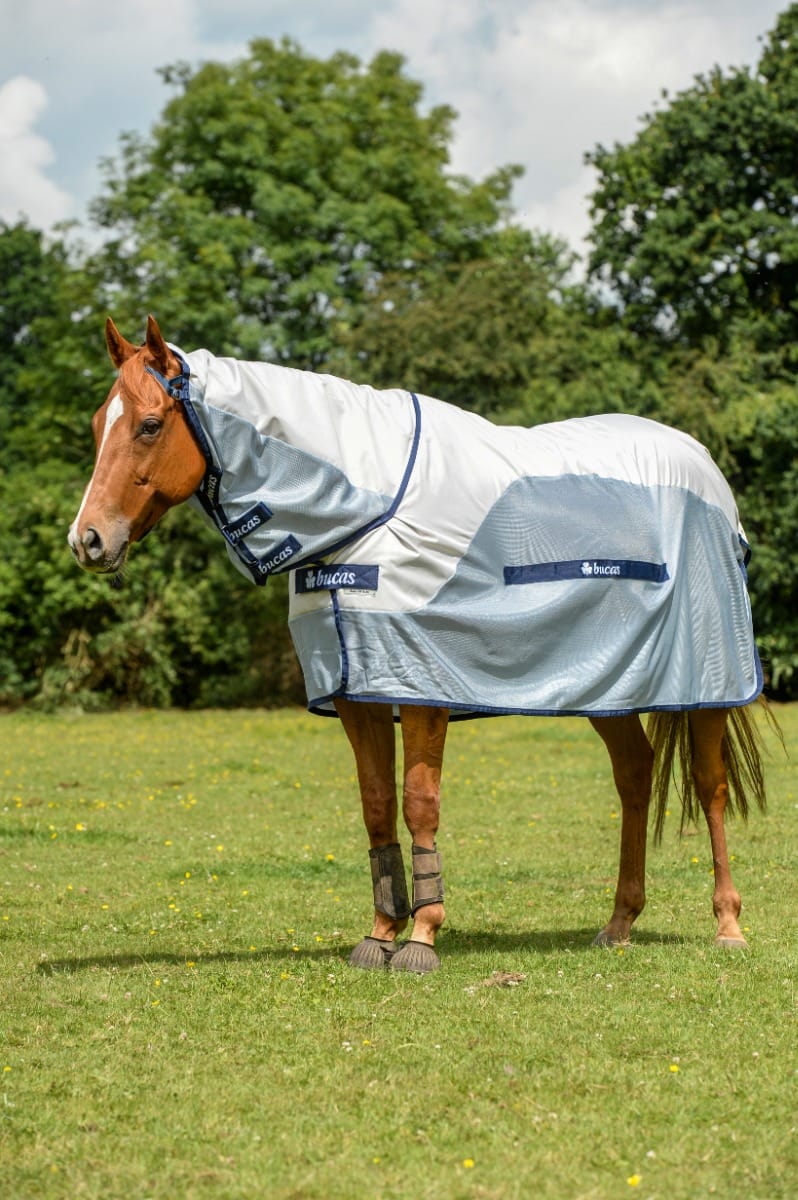 Bucas Buzz-off Rain Full Neck Turnout Rug-Fly Rugs-Eland Lodge