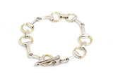 Hiho Silver Two Tone Sterling Silver Snaffle Bracelet