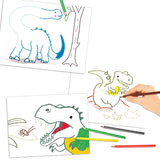 Dino World Dot to Dot Colouring Book