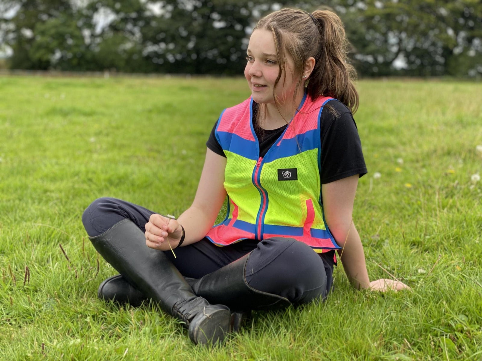 Equisafety Childs Multicoloured Hi Viz Waistcoat