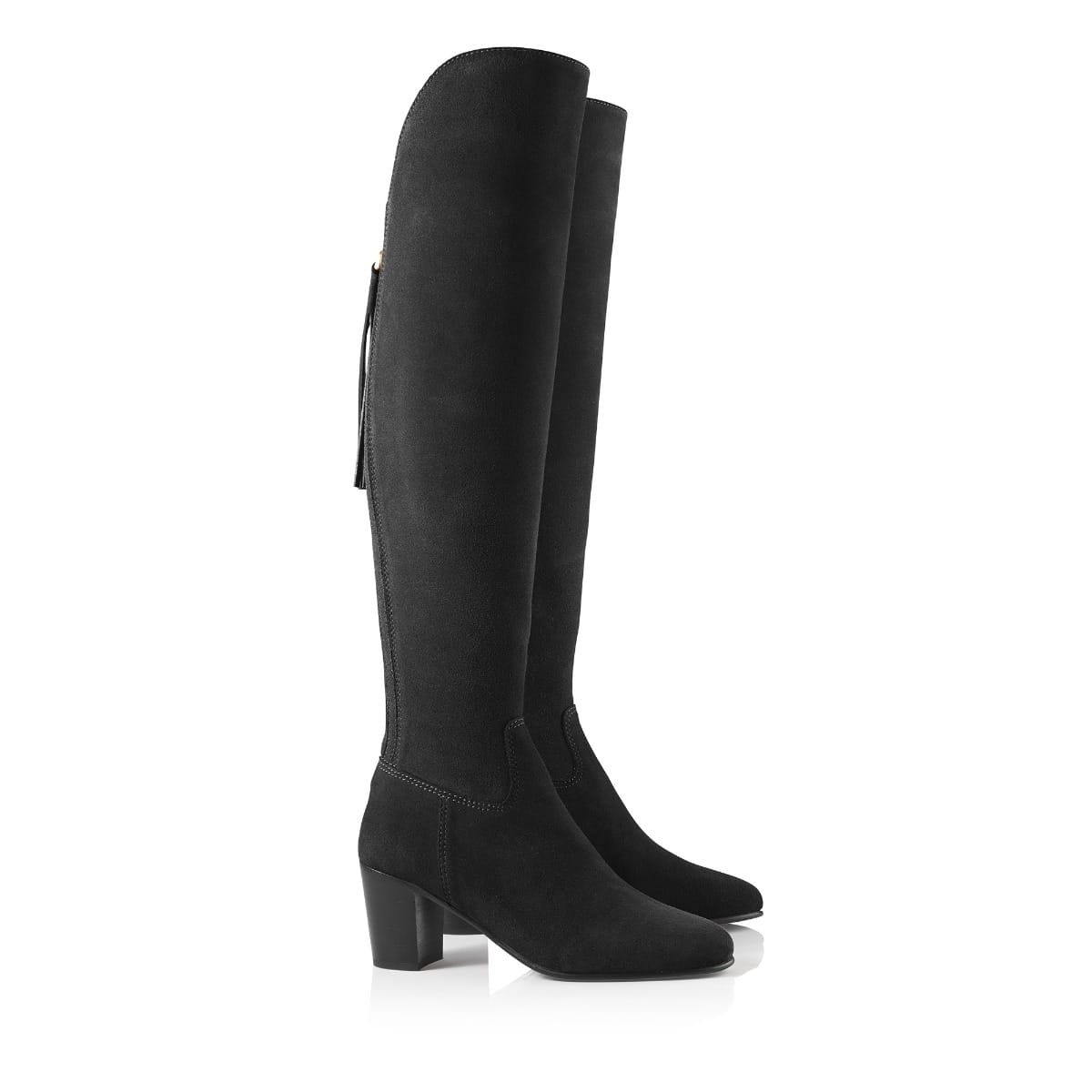 Fairfax & Favor Ladies Heeled Amira Suede Boots in Ink Blue-Country Boots-Eland Lodge