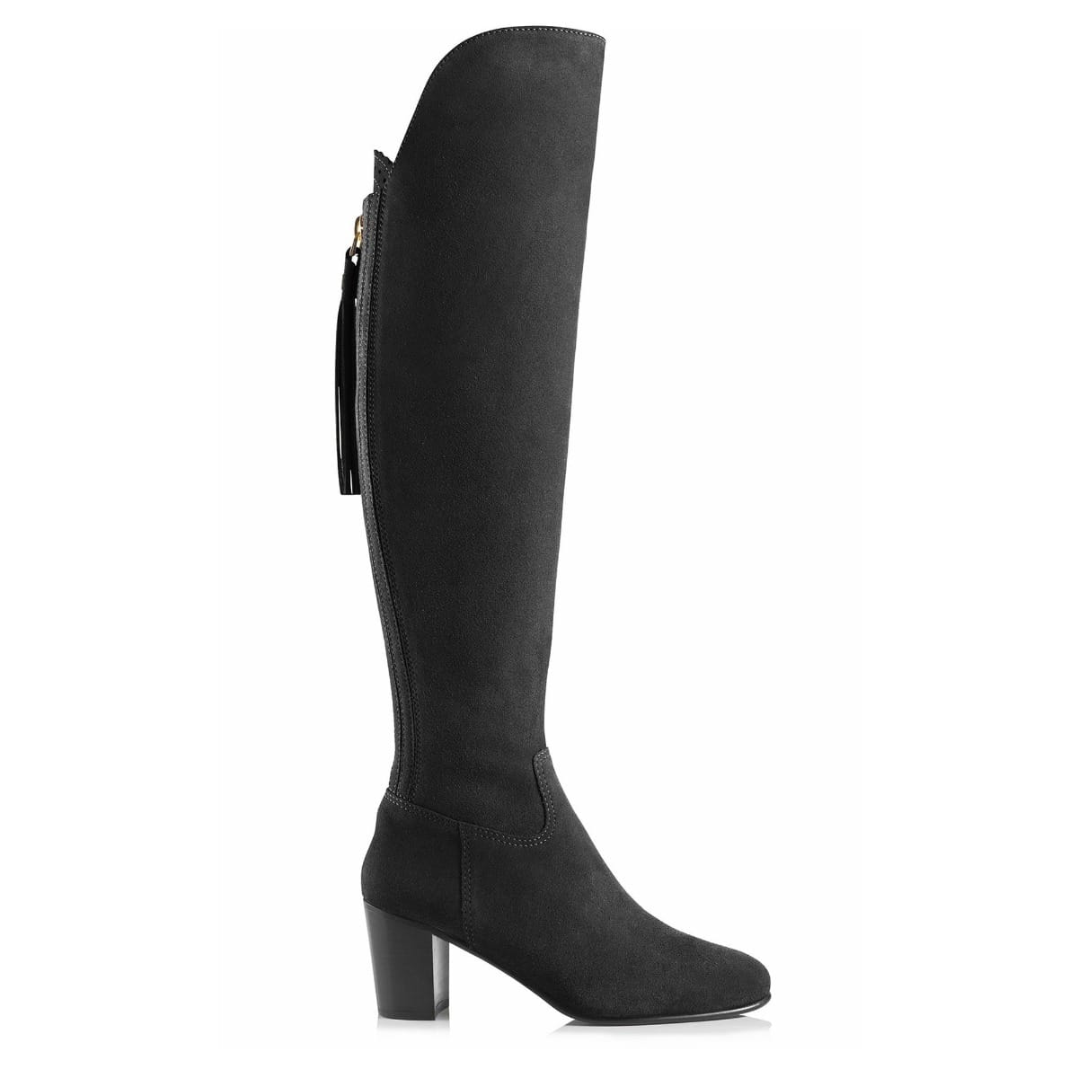 Fairfax & Favor Ladies Heeled Amira Suede Boots in Ink Blue-Country Boots-Eland Lodge