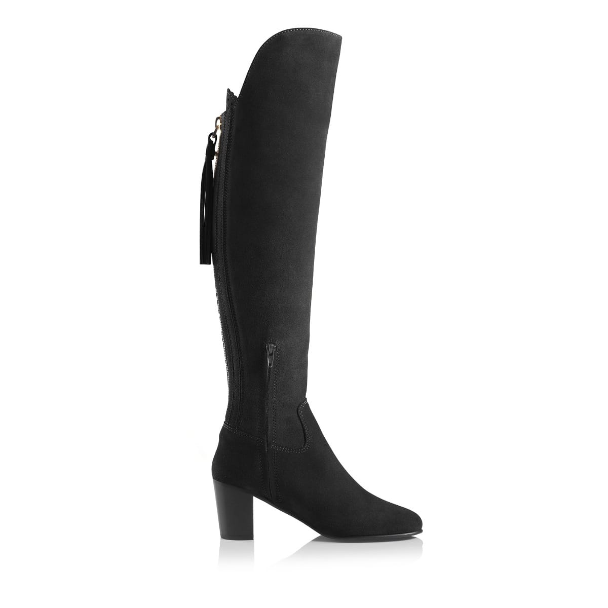 Fairfax & Favor Ladies Heeled Amira Suede Boots in Ink Blue-Country Boots-Eland Lodge