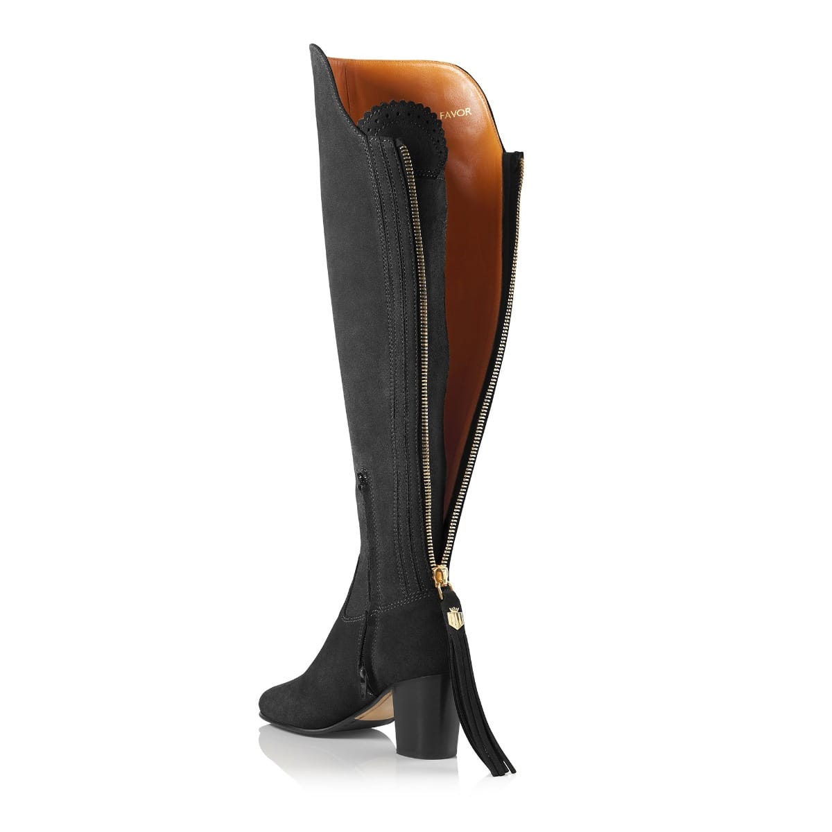 Fairfax & Favor Ladies Heeled Amira Suede Boots in Ink Blue-Country Boots-Eland Lodge