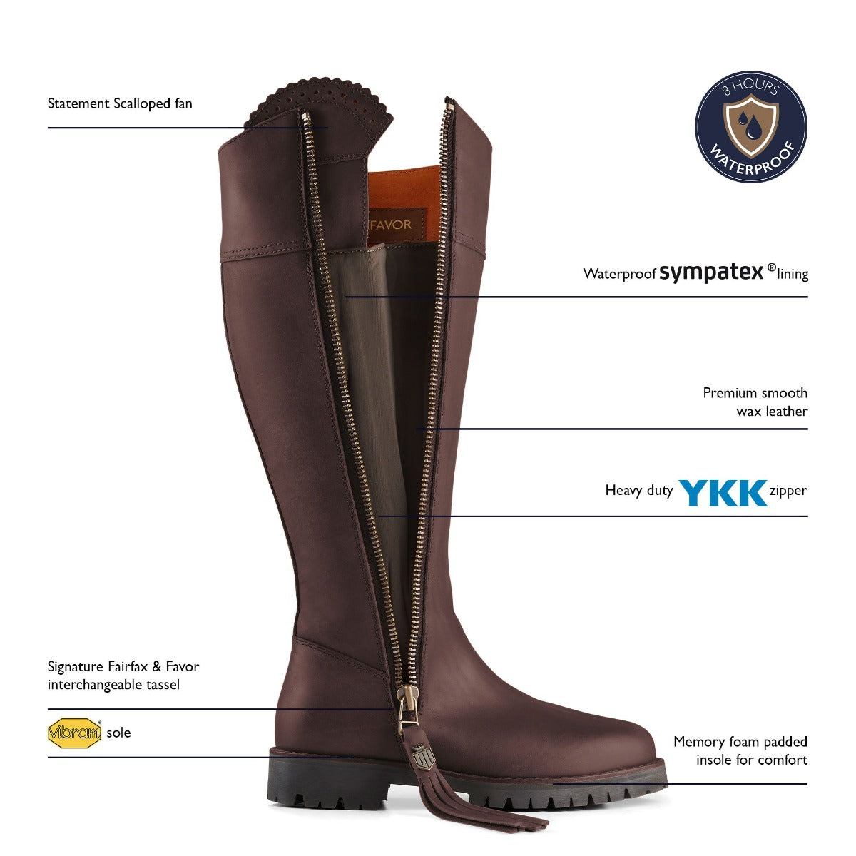 Fairfax & Favor Ladies Explorer Narrow Fit Leather Boots