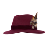 Hicks & Brown Ladies Chelsworth Coque & Pheasant Fedora-Hats, Scarves, Gloves & Headbands-Eland Lodge