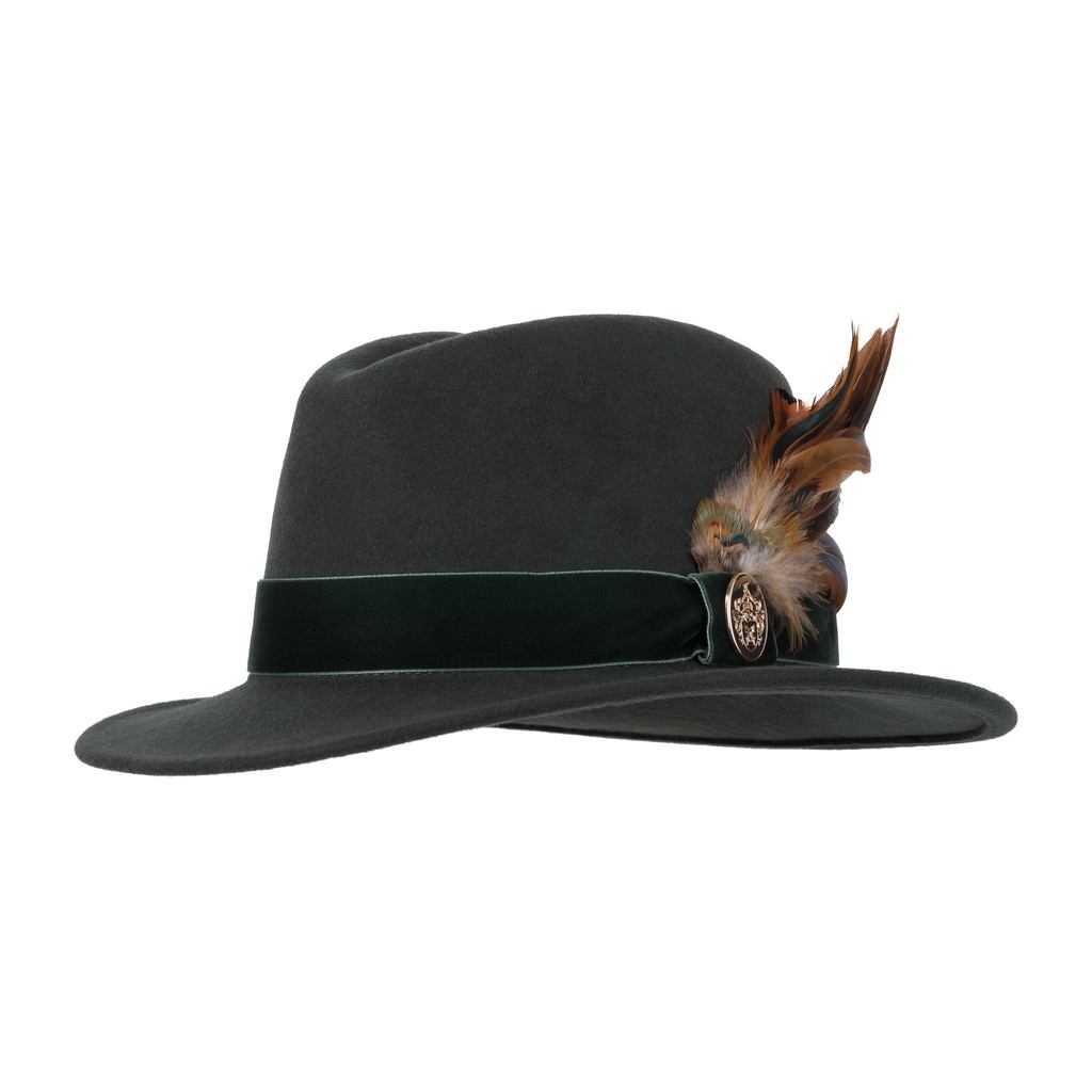 Hicks & Brown Ladies Chelsworth Coque & Pheasant Fedora-Hats, Scarves, Gloves & Headbands-Eland Lodge