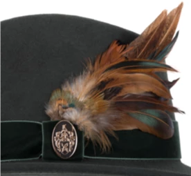 Hicks & Brown Ladies Chelsworth Coque & Pheasant Fedora-Hats, Scarves, Gloves & Headbands-Eland Lodge