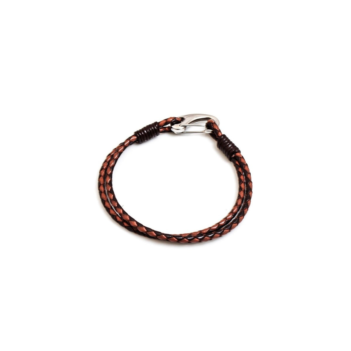 Hiho Silver Plaited Leather Bracelet with Silver Clasp-Jewellery-Eland Lodge