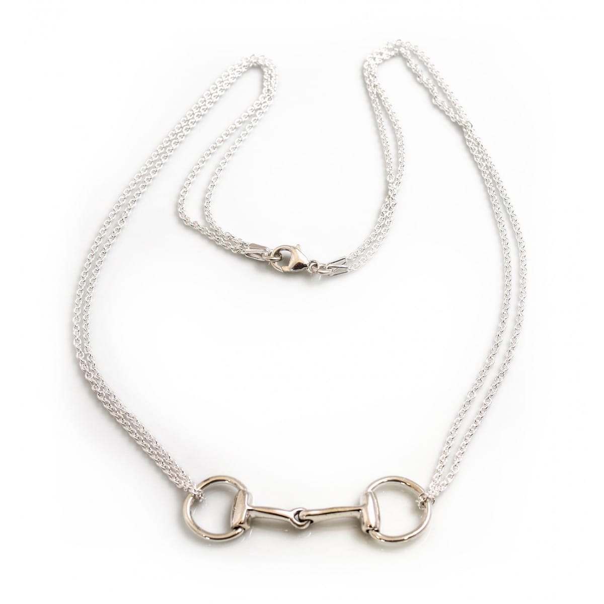 HiHo Silver Double Chained Snaffle Necklace