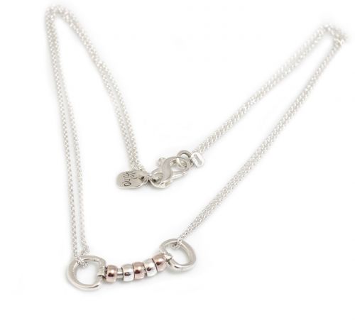 Hiho Silver Exclusive Sterling Silver Cherry Roller Double Chained Necklace