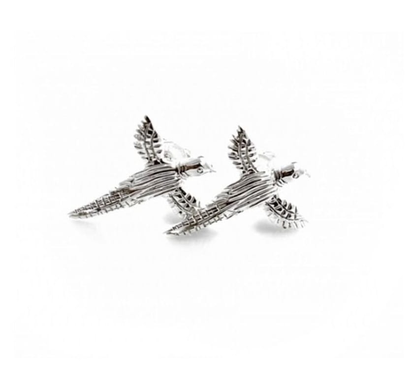 Hiho Silver Pheasant Stud Earrings