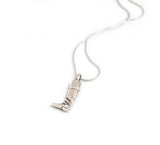 Hiho Silver Riding Boot Pendant With Chain