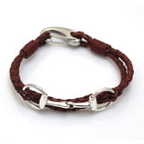 Hiho Silver Snaffle Leather Bracelet