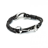 Hiho Silver Snaffle Leather Bracelet